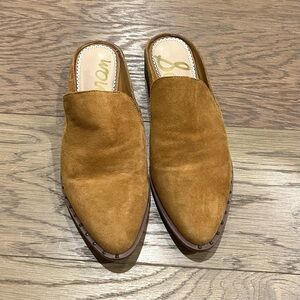 Sam Edelman Lewellyn Tan Suede Leather Mules